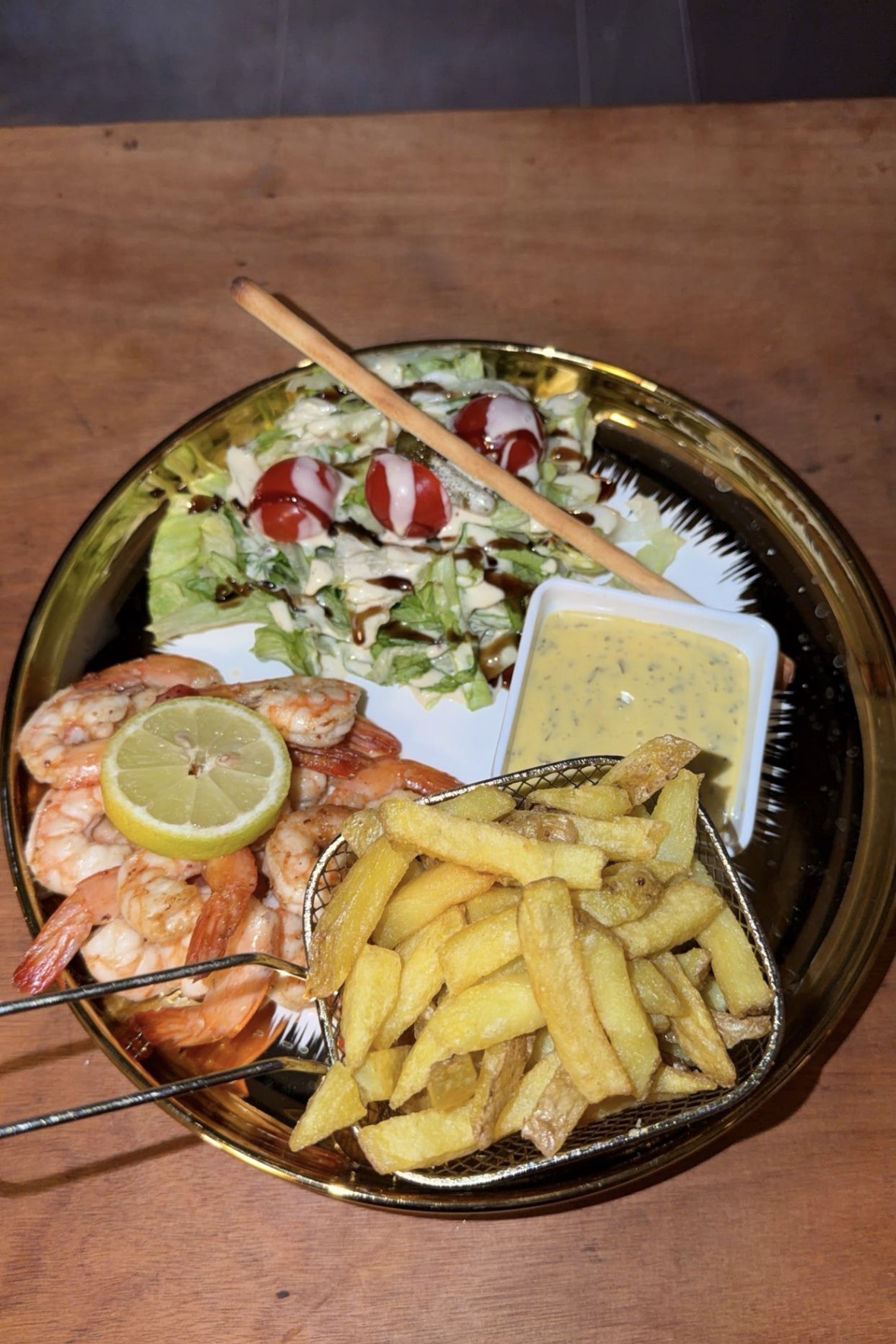Crevettes servies au Condorcet